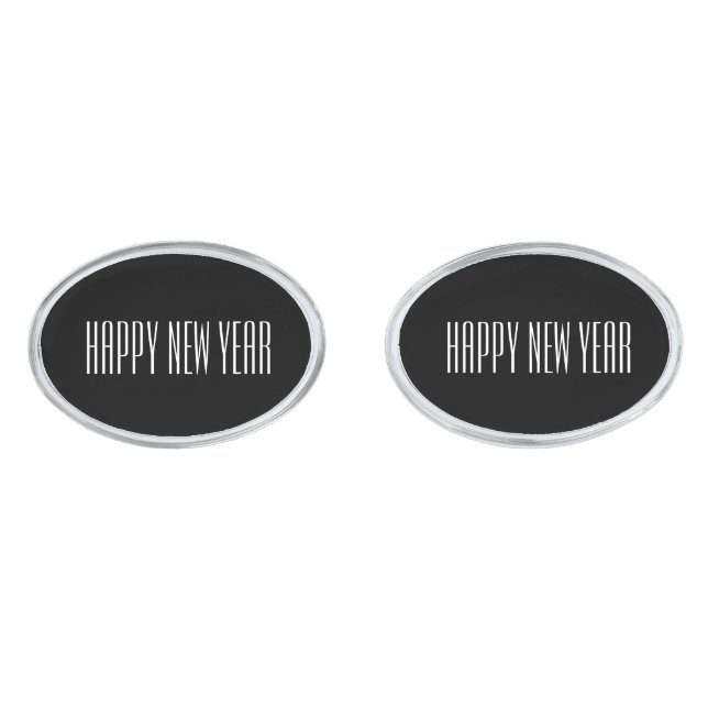 Happy New Year Cufflinks (Front)