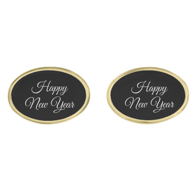 Happy New Year Cufflinks (Front)