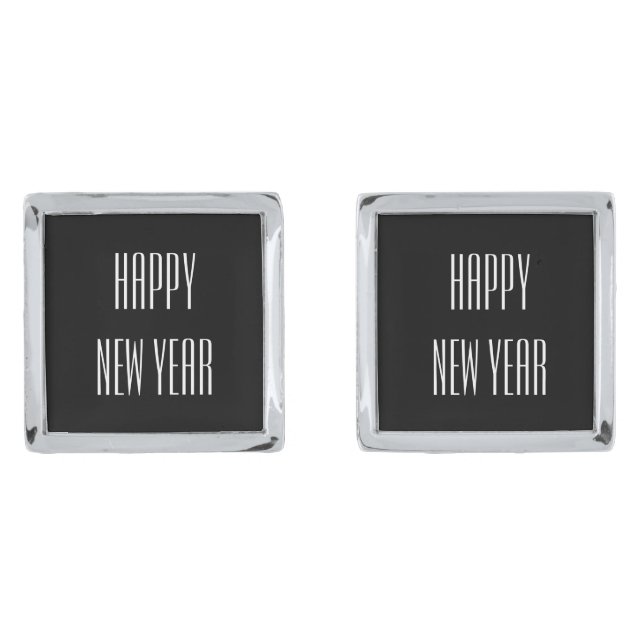 Happy New Year Cufflinks (Front)