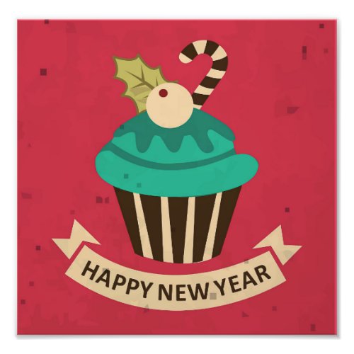 Happy New Year Cupcake Photo Print