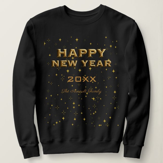 Happy New Year Custom and Personalized  Sweatshirt (Design Front)