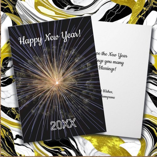 Happy New Year Custom Fireworks Card