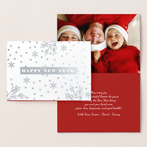 Happy New Year Custom Photo Luxury  Foil Card