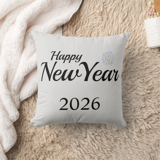 Happy New Year Custom Present Throw Pillow (Blanket)