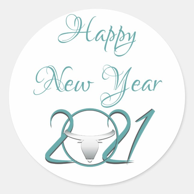 Happy New Year Custom Red Sticker (Front)