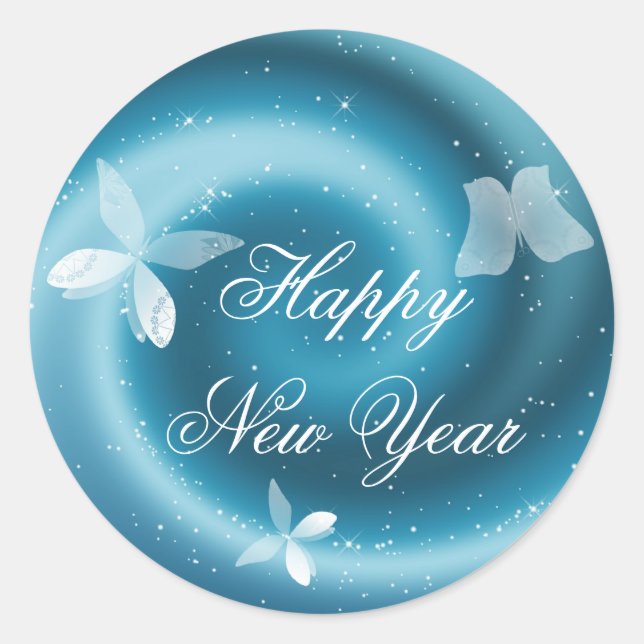 Happy New Year Customizable Sticker (Front)