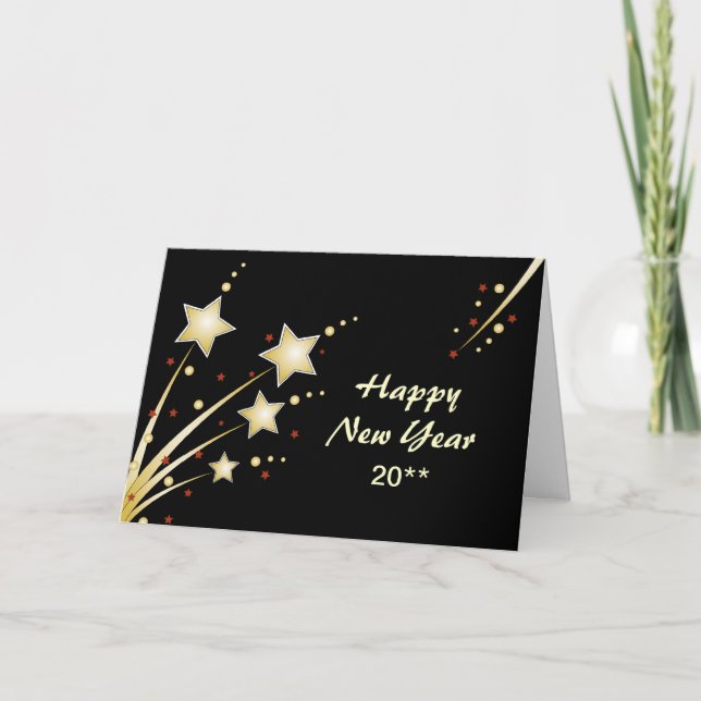 Happy New Year Customizable Text and Year Holiday Card (Front)