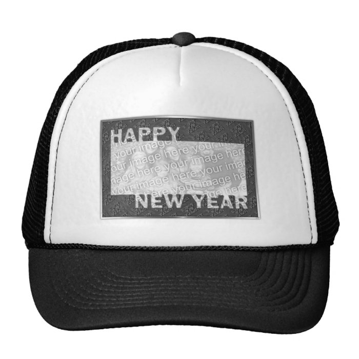 Happy New Year Cut Out Photo Frame   Silver Hat