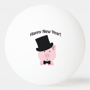 Happy New Year! Dapper Pig Ping-Pong Ball