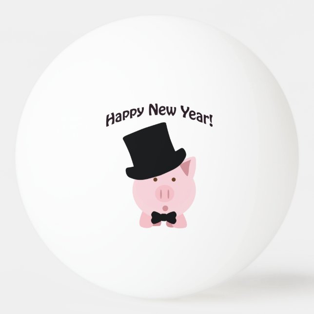 Happy New Year! Dapper Pig Ping-Pong Ball (Front)