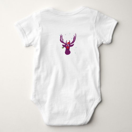 Happy New year  Deer Baby Jersey Bodysuit White Baby Bodysuit