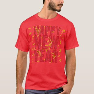 Happy New Year Distressed Text T-Shirt