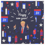 happy new year donald trump fabric