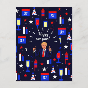 happy new year donald trump holiday postcard