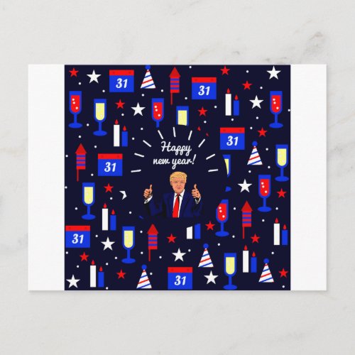 happy new year donald trump holiday postcard