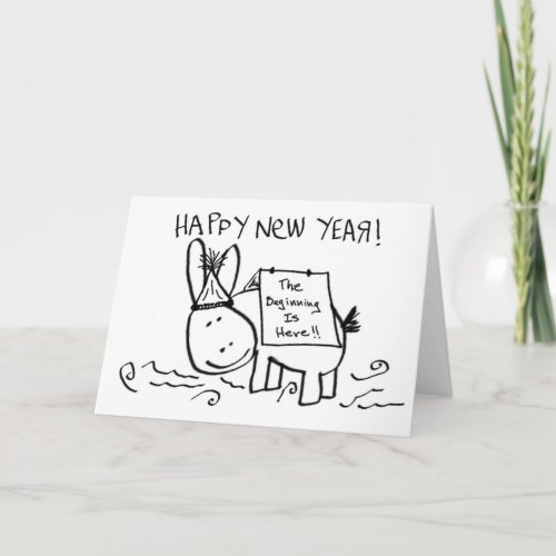 happy new year donkey holiday card