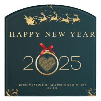 Happy New Year Door Sign