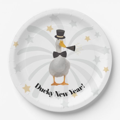 Happy New Year Duck Paper Plates