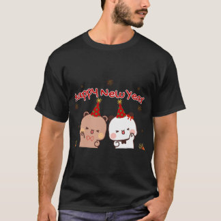 Happy New Year Dudu Bear And Bubu Panda T-Shirt