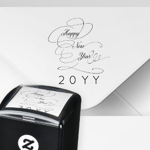 Happy New Year elegant script Self-inking Stamp