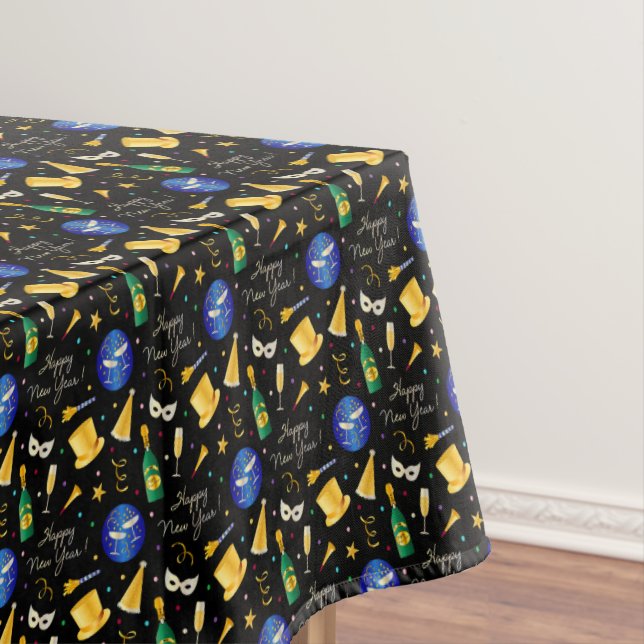 Happy New Year Eve Celebrations Party  Tablecloth (In Situ)