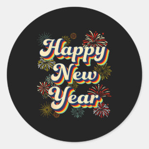Happy New Year Eve Firework 2026 Party Men Women K Classic Round Sticker