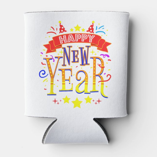 Happy New Year Eve Party 2025 Can Cooler (Front)