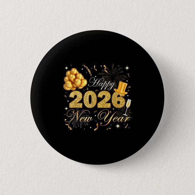 Happy New Year Eve Party 2026 Family Matching Cost Button (Front)