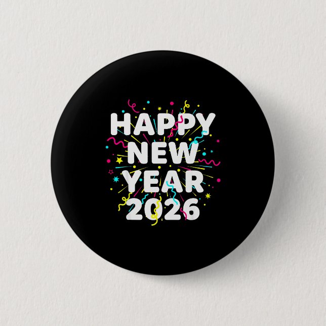 Happy New Year Eve Party 2026 Nye Family Matching  Button (Front)