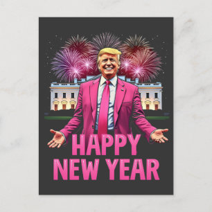 Happy New Year Eve Trump Resolution 2025 Holiday Postcard