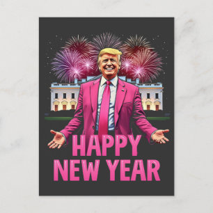 Happy New Year Eve Trump Resolution 2025 Holiday Postcard