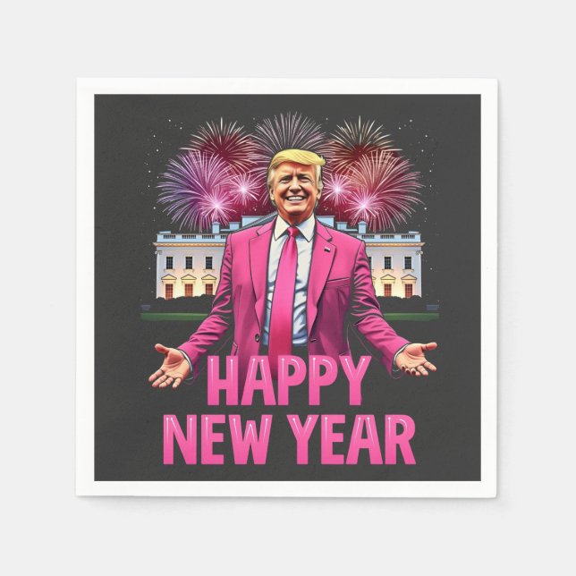 Happy New Year Eve Trump Resolution 2025 Napkins (Front)