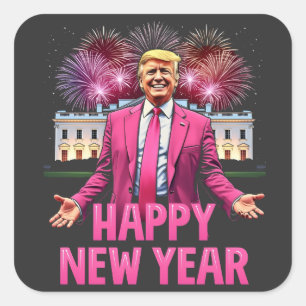 Happy New Year Eve Trump Resolution 2025 Square Sticker