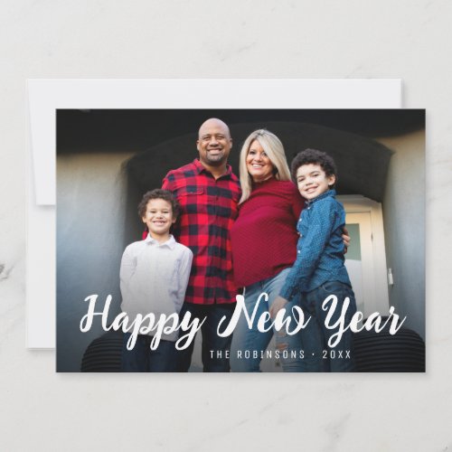 happy new year family holiday card