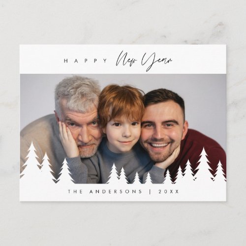 Happy New Year Family Photo Holiday Greeting Postcard