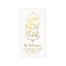 Happy New Year Return Address Labels | Zazzle