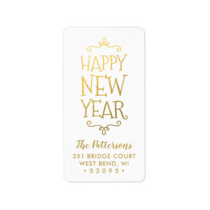 Happy New Year Return Address Labels | Zazzle