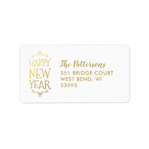 Happy New Year Return Address Labels | Zazzle