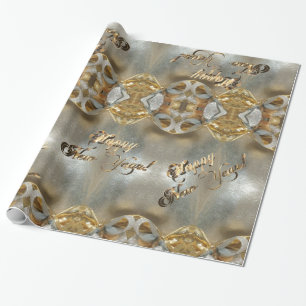 Happy New Year Faux Gold Foil Script Elegant Chic Wrapping Paper
