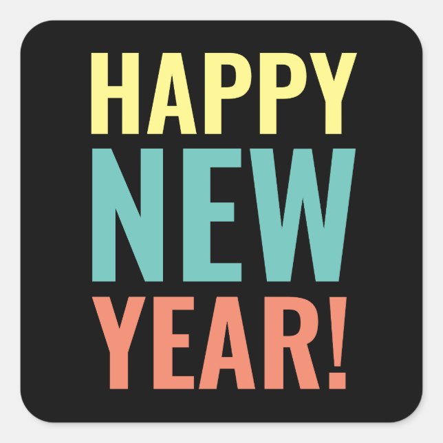 Happy New Year favor stickers and envelope seals (Front)