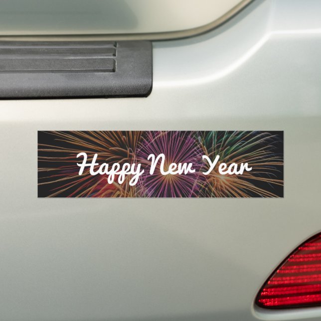 Happy New Year Festive Modern Holiday  Bumper Sticker (On Car)