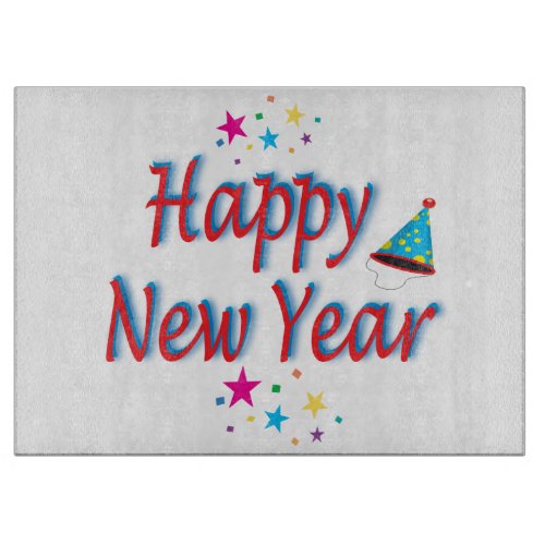 Happy New Year Festive Party colorful Epic Cutting Board