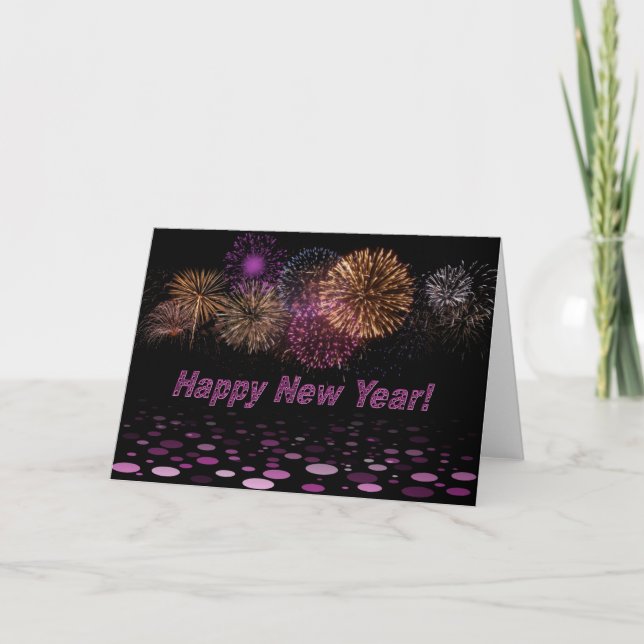 Happy New Year - Feuerwerk Holiday Card (Front)