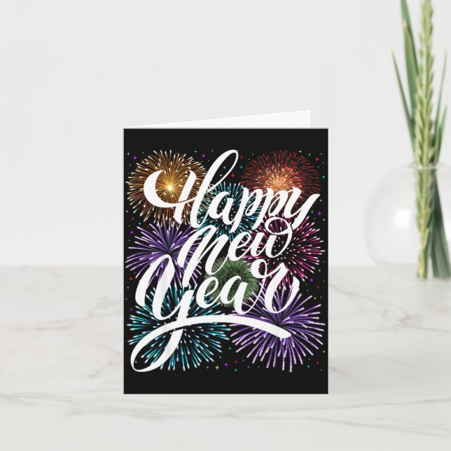 Happy New Year Firework Family Matching Men Women  Card (Front)