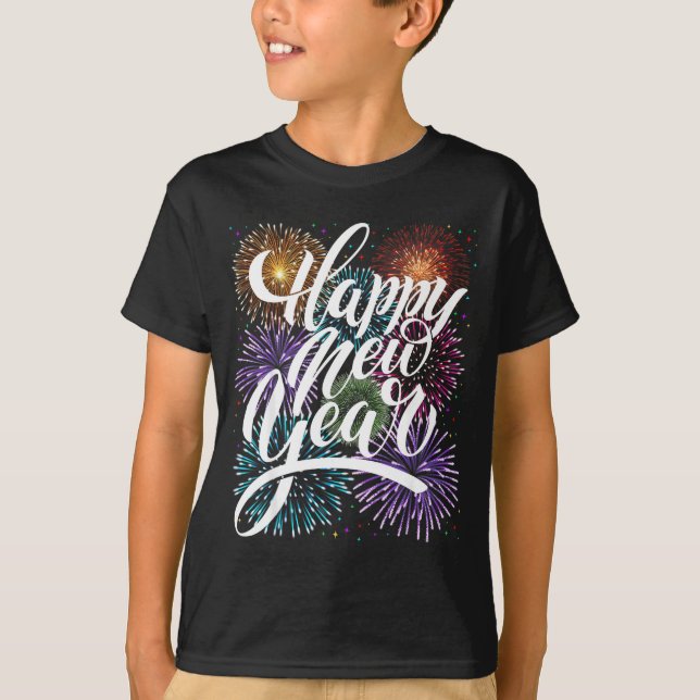 Happy New Year Firework Family Matching Men Women  T-Shirt (Front)