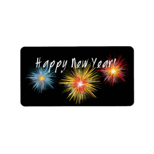 Happy New Year Firework Label