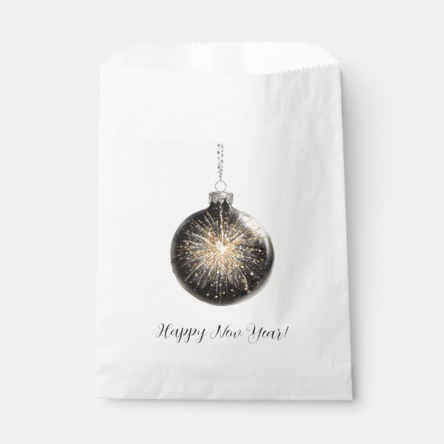 Happy New Year Fireworks Ball Favor Bag (Front)