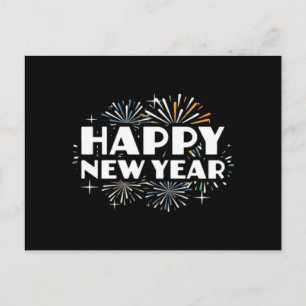 Happy New Year Fireworks Funny New Years Eve NYE E Holiday Postcard