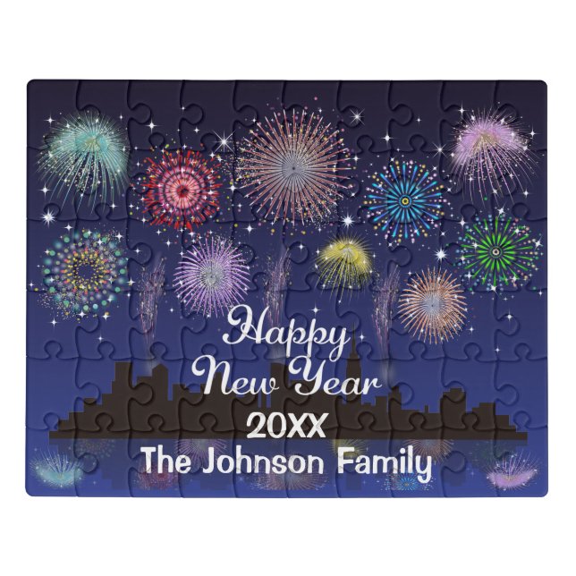Happy New Year Fireworks Jigsaw Puzzle (Puzzle Horizontal)