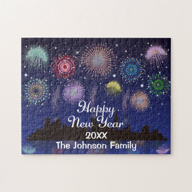 Happy New Year Fireworks Jigsaw Puzzle (Horizontal)